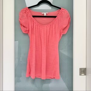 Banana Republic Gathered Scoop Top (Coral) Size S
